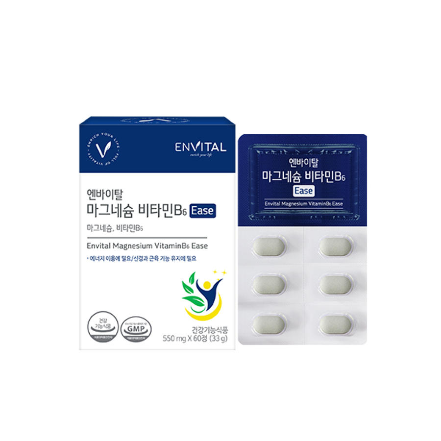<b>엔바이탈 마그네슘</b> 비타민B6 Ease 550mg X 60정