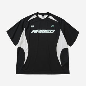 [머슬암드] BLOCK MESH 오버핏 T-SHIRT [블랙]