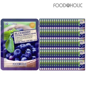 푸드어홀릭 (100매)푸드어홀릭3D 블루베리 내추럴에센스 마스크팩