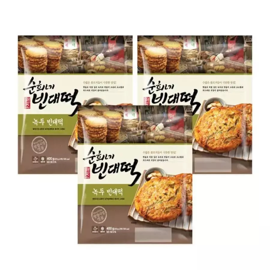 피코크 순희네 빈대떡 400g x 3팩 (18,960원) (무료)