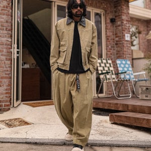 (L-5XL)나르사라 워크자켓+말루드 와이드핏 벌룬밴딩팬츠[FLOW]