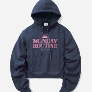 피지컬 디파트먼트 우먼즈 먼데이루틴 크롭 후드 빈티지 네이비