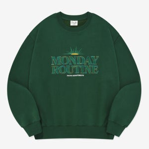 피지컬 디파트먼트 먼데이루틴 스티치 스웨트셔츠_다크 그린