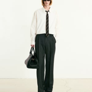 [티엔지티] Virgin Wool Herringbone Wide Pants (Grey) TNPA5F102G2 TNPA5F102G2