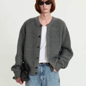 [티엔지티] Chunky Wool Knit Cardigan (Grey) TNSW5F101G2 TNSW5F101G2
