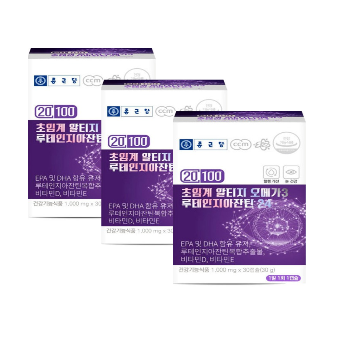 종근당 종근당 20100<b>초임계알티지오메가3루테인지아잔틴</b>3박스