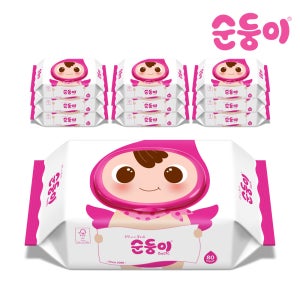 순둥이 물티슈 베이직 캡형 80매 10팩/BC-01