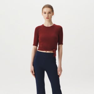 [위뜨] 소프트골지 슬릿 인브라 크롭 반팔티 (2 Colors)