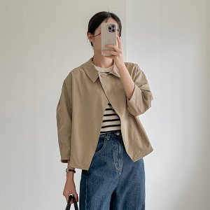 모모 라운디 카라 가을 자켓