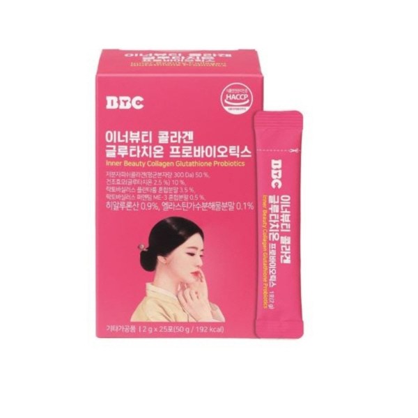 <b>비비씨</b> <b>비비씨</b> 이너뷰티 콜라겐 글루타치온 <b>프로바이오틱스</b> 25포 1박스