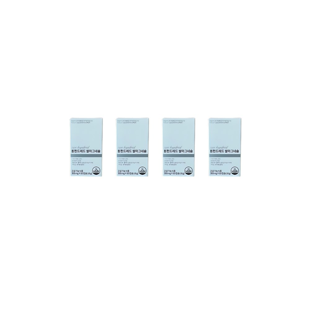 <b>메디타민</b> 원헌드레드 쌀마그네슘 300mg x 60캡슐 4개