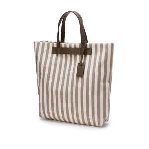[헤지스 액세서리]  남성 베이지 스트라이프 면 토트백 HJBA3F016I2