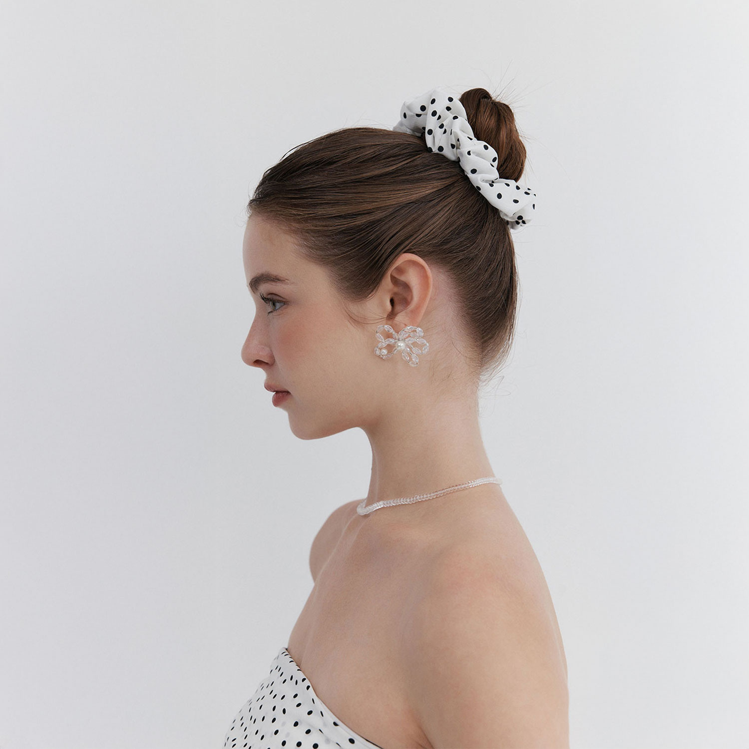 [우네] Polka Dot Scrunchie_Ivory