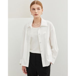 [닥스레이디스] 화이트 면혼방 긴팔 셔츠 DLSH3C807WT