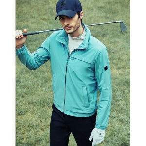 [닥스골프]  남성 블루 후드내장 간절기 바람막이 점퍼 DGJU3C601B5