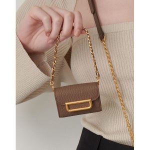 [닥스ACC]   여성 다크베이지 D쉐입 버클장식 소가죽 스마트키홀더 DCHO3F062I3