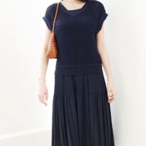 T 프리미엄 아일렛 니트 플리츠 원피스  *프리미엄 브랜드 원단으로 공정~드레시한 슬리브리스 원피스와 니트 베스트의 트윈 셋업