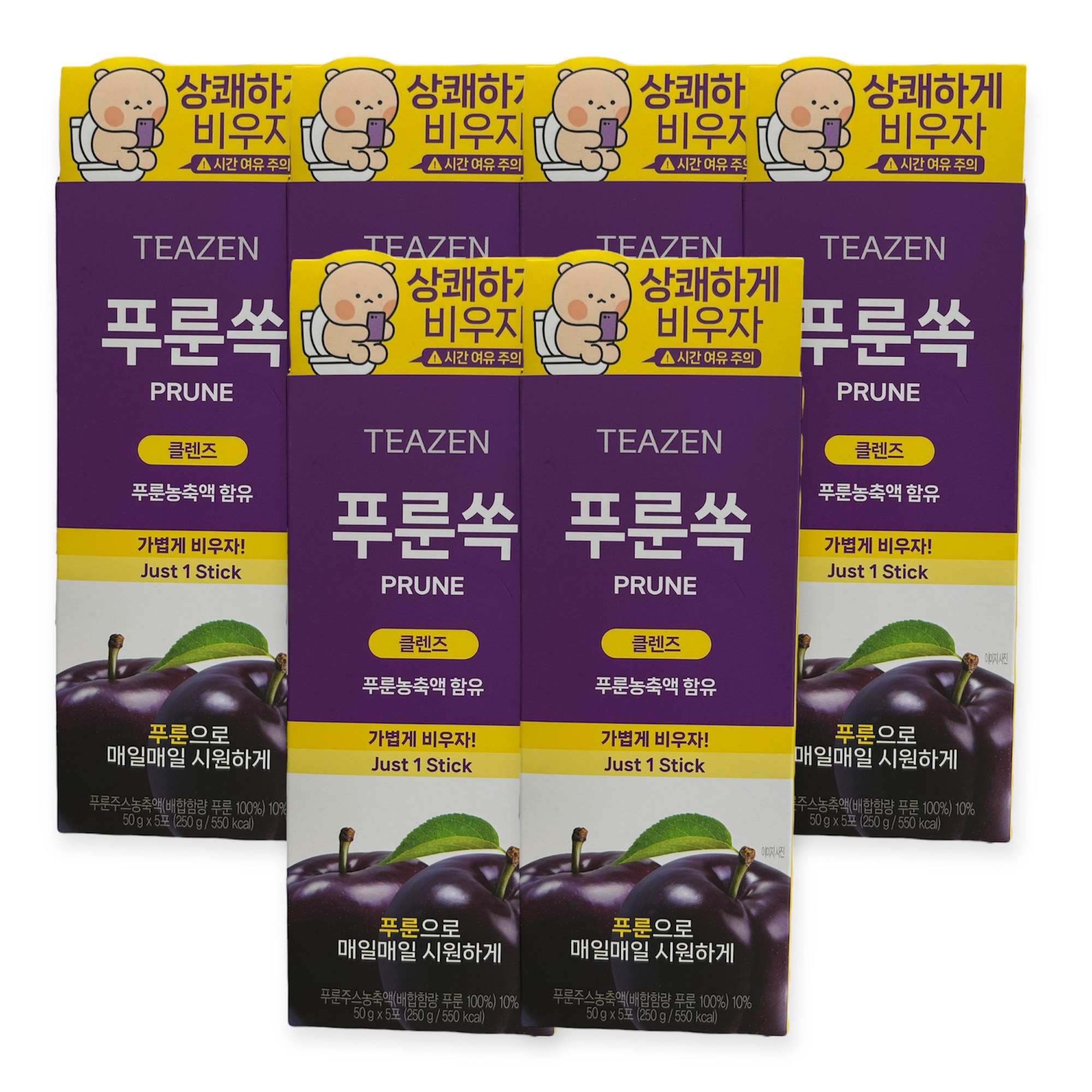티젠 <b>클렌즈</b>주스 푸룬쏙 6박스 총30포 프룬스틱  250g