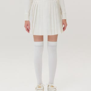 [세인트 앤드류스] 여성 체인 비트 포인트 플리츠 스커트 821B4PN356_WH
