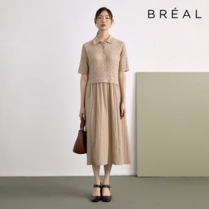 브리엘 25FW 반팔 케이블 카라 니트 원피스 2종 TV상품
