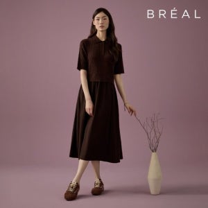 브리엘 25FW 반팔 케이블 카라 니트 원피스 2종 TV상품