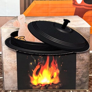 전통 가마솥 아궁이 포토존 02 / 장작 화로대 판넬 포토존 복날 장식 용품