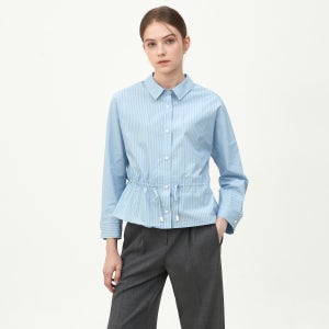 [키이스] 스트라이프 스트링 블라우스 KE25A1FRB5331