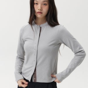 [오헤시오] JERSEY BUTTON CARDIGAN, GRAY DOT 25FW-32007ODDI