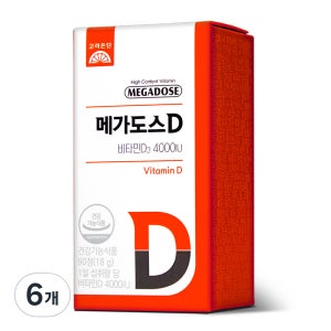 고려은단 메가도스D 비타민D3 4000IU 18g  90정  6개