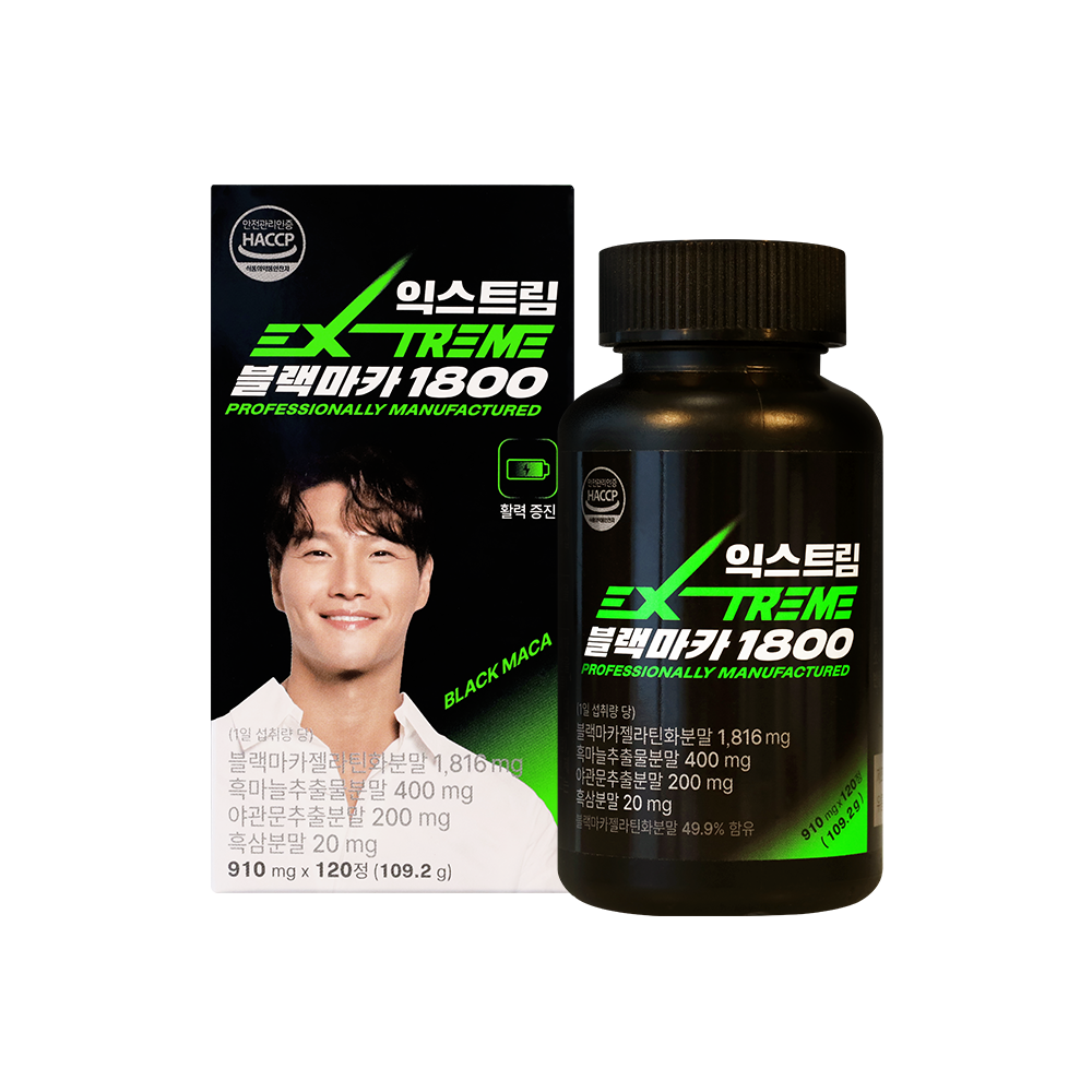 한미양행 익스트림 <b>블랙마카</b> 1800 910mg x 120정, 1개