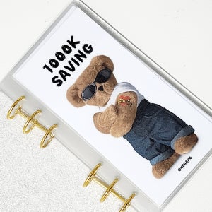 A6) 귀여운 곰돌이 100만원 저축 6공 현금속지, 나랑노랑