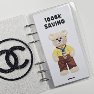 A6) 곰돌이2 100만원 저축 6공 현금 속지, 나랑노랑