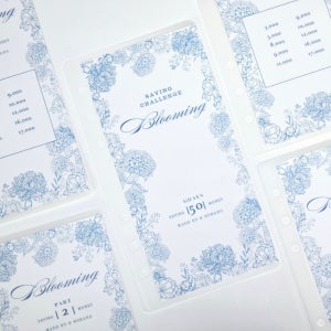 A6) 블루밍블루 50만원 저축 6공 현금 속지, 나랑노랑