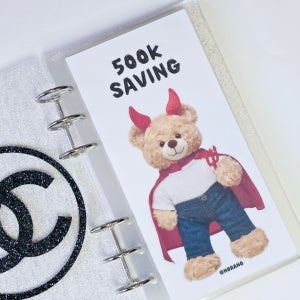 A6) 달콤한레드곰 100만원 저축 6공 현금속지 , 나랑노랑