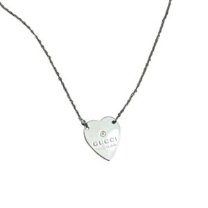 구찌 트레이드마크 하트 펜던트 네클리스 실버 223512 J8400 8106 여성