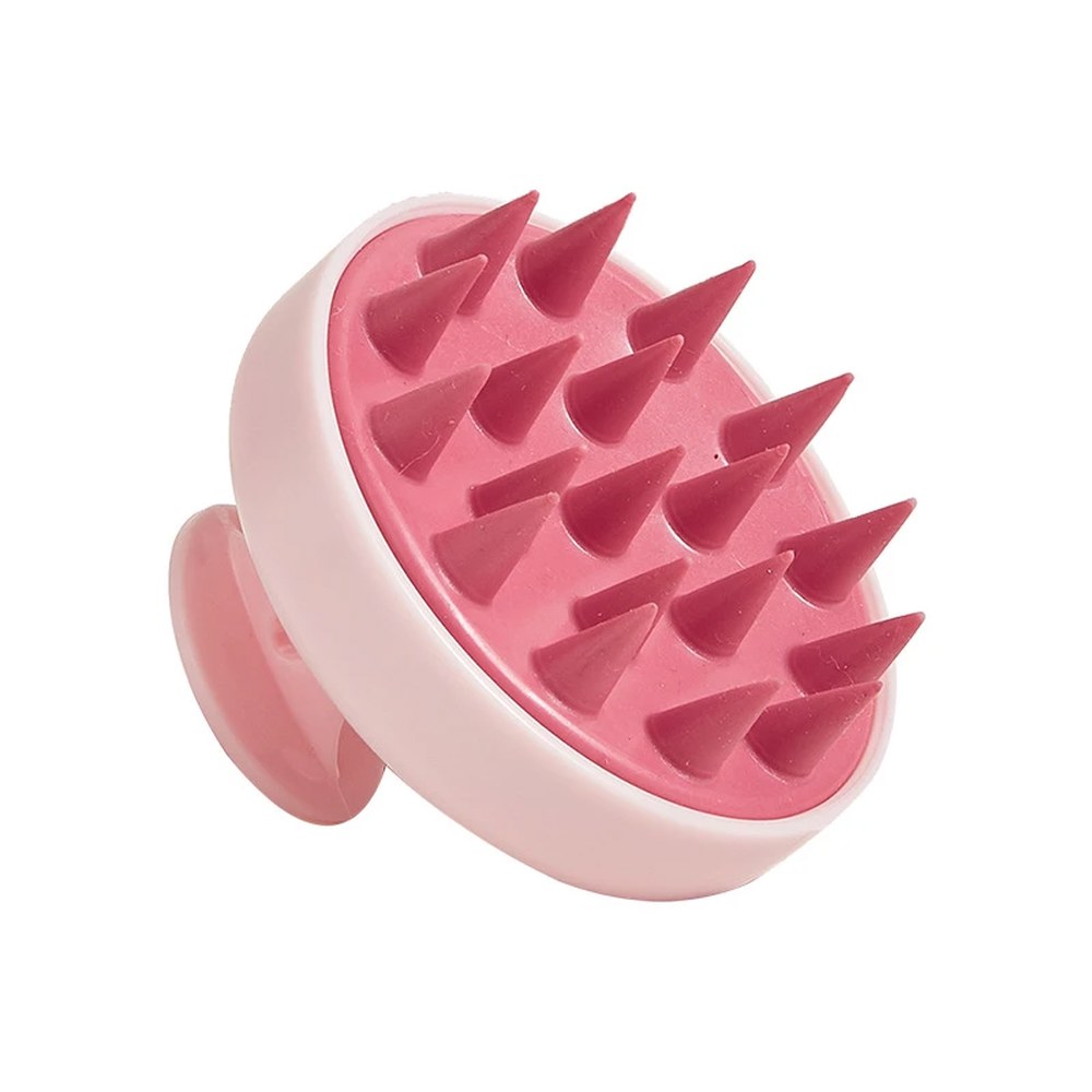 밀짚 실리콘 샴푸 브러시 마사지 빗 헤어 워싱 <b>클린 케어</b> 루트 가려움증  B pink  1개