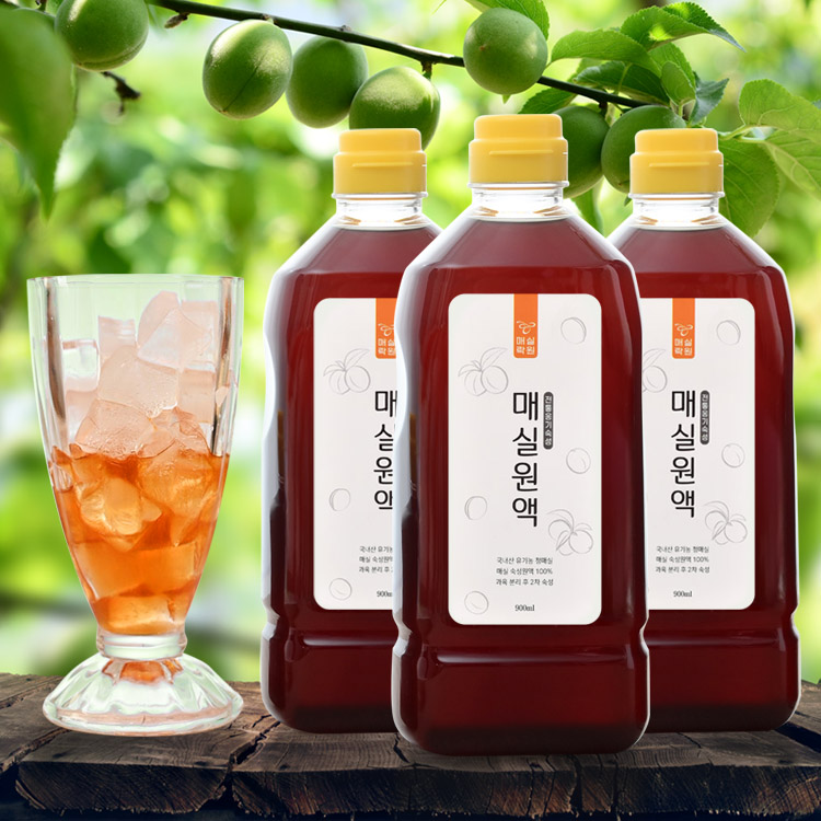 유기농 매실숙성 매실원액 900ml x 3병 (50ml 꼬마매실액 증정) (21,170원) (무료)