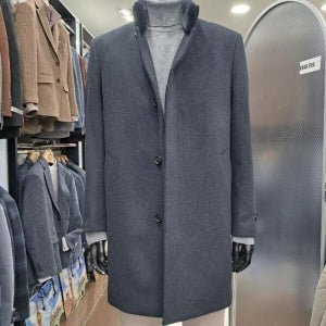 [런던포그] HL01 차이나에리 퍼 캐시 많이 패딩코트 네이비 퍼 차이나에리 등판패딩 코트 Lowma855