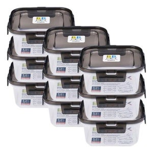 코멕스 비비락 밀폐용기 정3호 그레이 1.2L X 9개