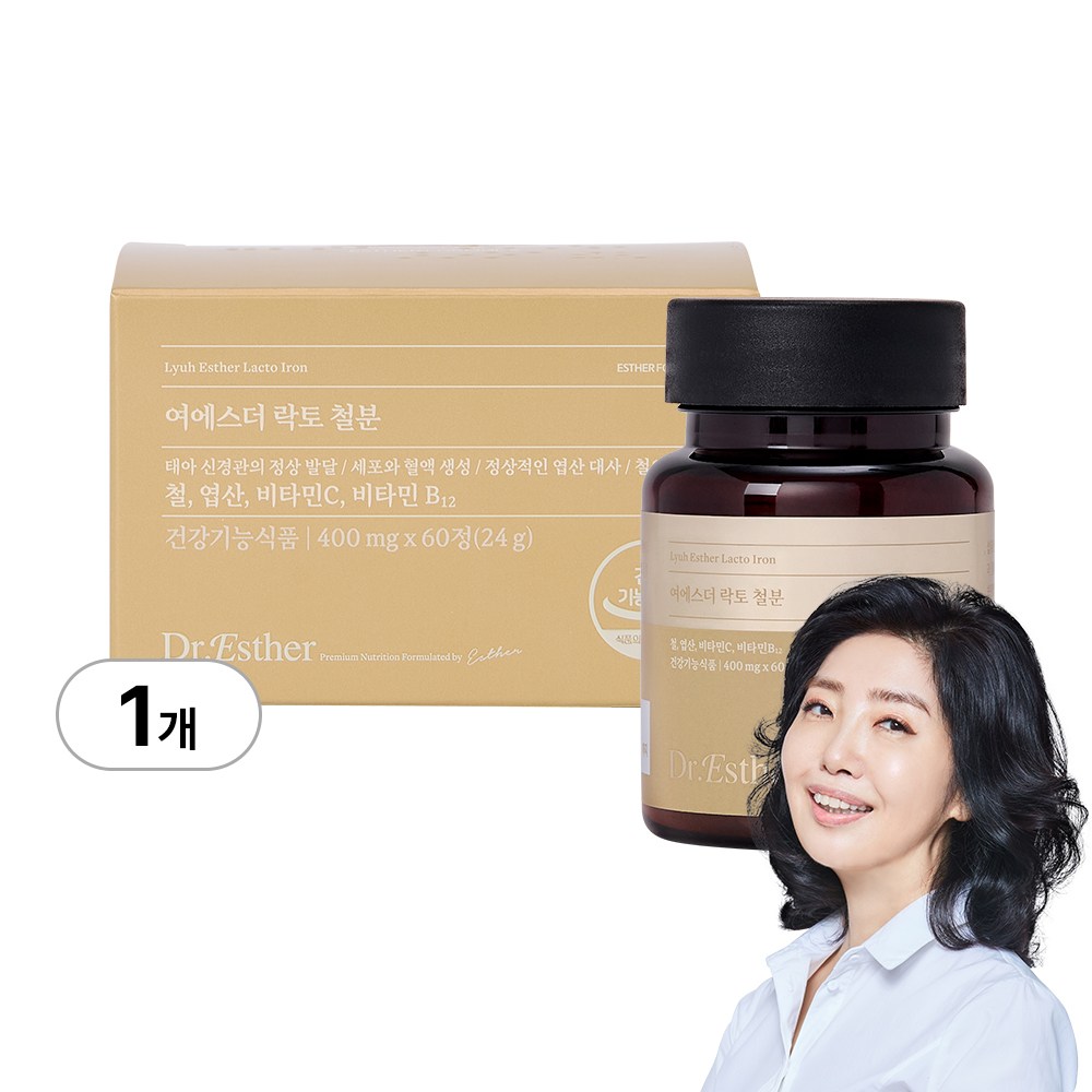 [본사직영] 여에스더 락토 철분 (비헴철 X 엽산 X 비타민 2종)  60정  1박스