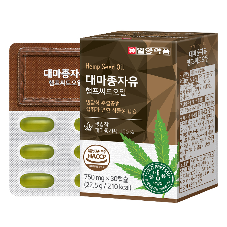 한풍네이처팜 일양약품 <b>대마종자유</b> <b>햄프씨드오일</b> 750mg x 30캡슐, 5개