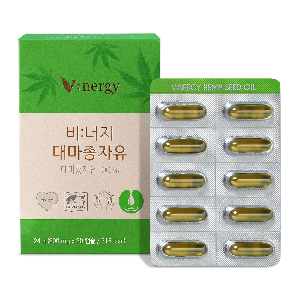<b>휴럼</b> 비너지 대마종자유 800mg x 30캡슐, 1개