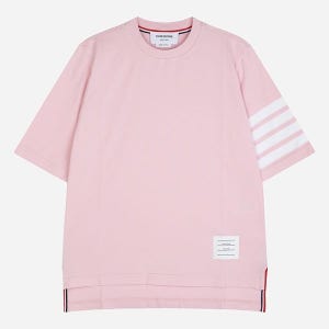 톰브라운 [톰브라운]5F FJS102G 07862 680 여성 사선 반팔 티셔츠 라이트 핑크