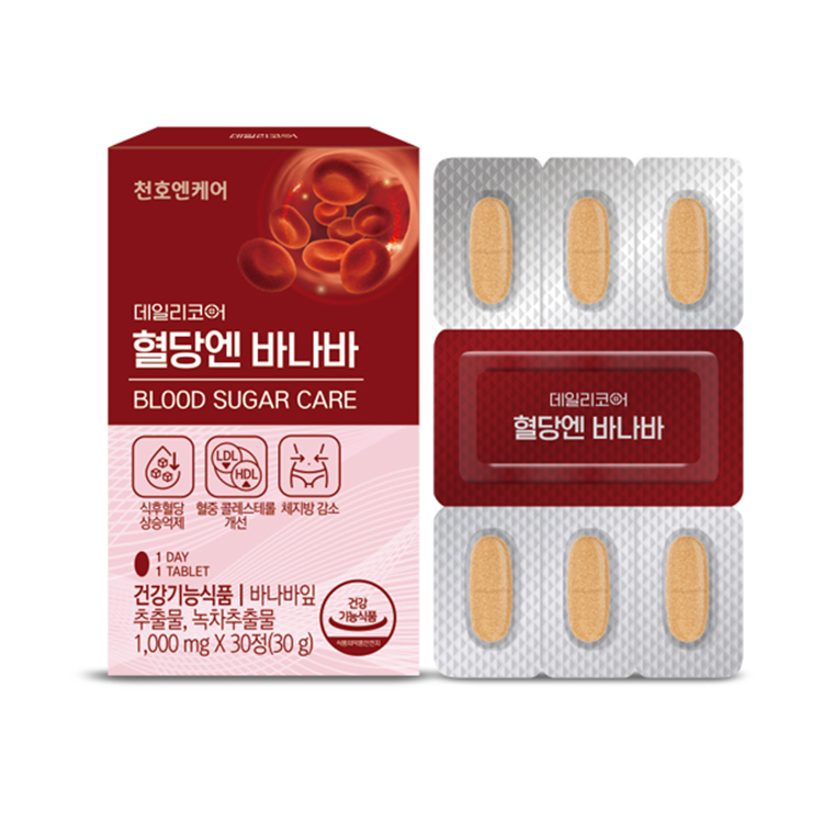코스팜 천호엔케어 <b>혈당엔</b> 바나바 1000mg x 30정, 6개