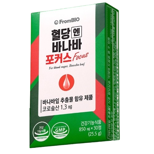 프롬바이오 <b>혈당엔</b> 바나바 포커스 850mg x 30정, 6개