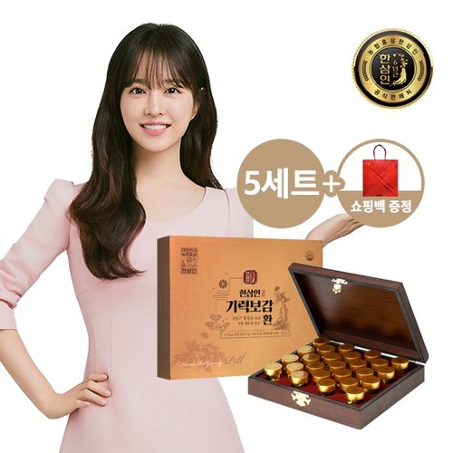 [한삼인][<b>농협홍삼</b>]한삼인 <b>기력</b>보감환 3.75gX25환 5세트+쇼핑백