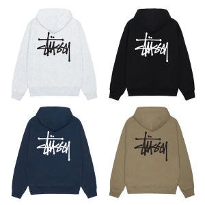 스투시 STUSSY 베이직 후드티 기모 블랙 그레이 네이비