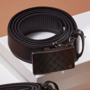 [헤지스 액세서리] [선물BEST] 에센셜?골든레인?소가죽?자동벨트 33mm HJBE5F901BK