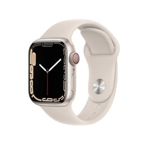 Apple 애플워치7 45mm GPS+Cellular 실버 스테인리스 케이스 스타라이트 스포츠밴드 MKJV3KH/A [단순변심회수]