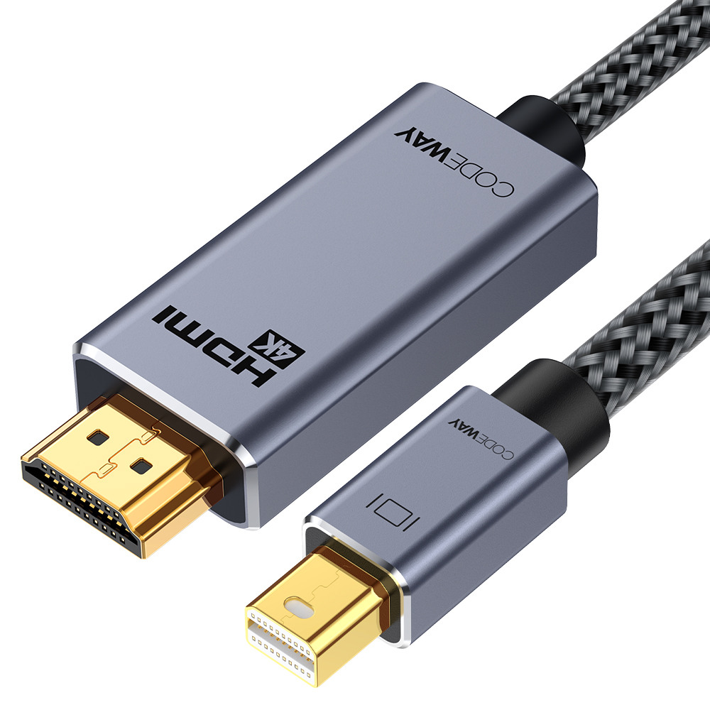 코드웨이 Mini DP to HDMI 2.0 케이블 2m, 1개